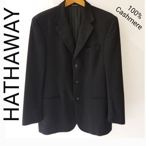 Hathaway "Platinum" 100% Cashmere Black Sportcoat Blazer Made in Italy 42L